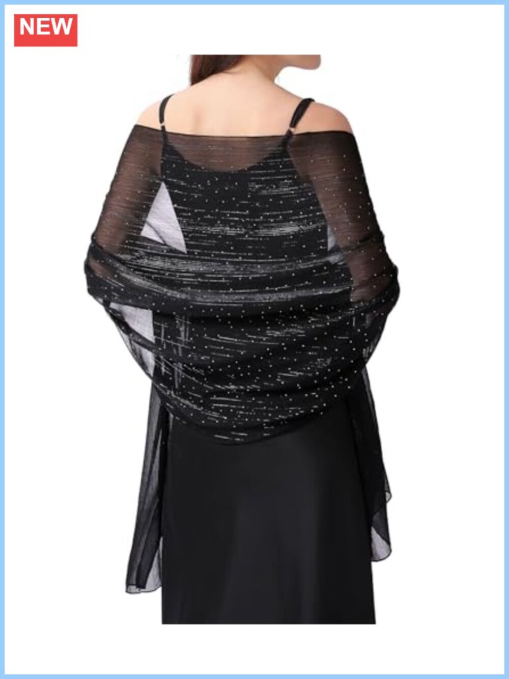 Chiffon Rhinestones Shawl Wrap Women Lightweight Formal Wedding